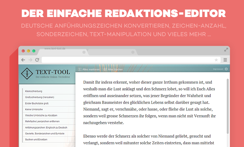 Text Redaktions Tool Text Bearbeitung Zeichen Zahlen